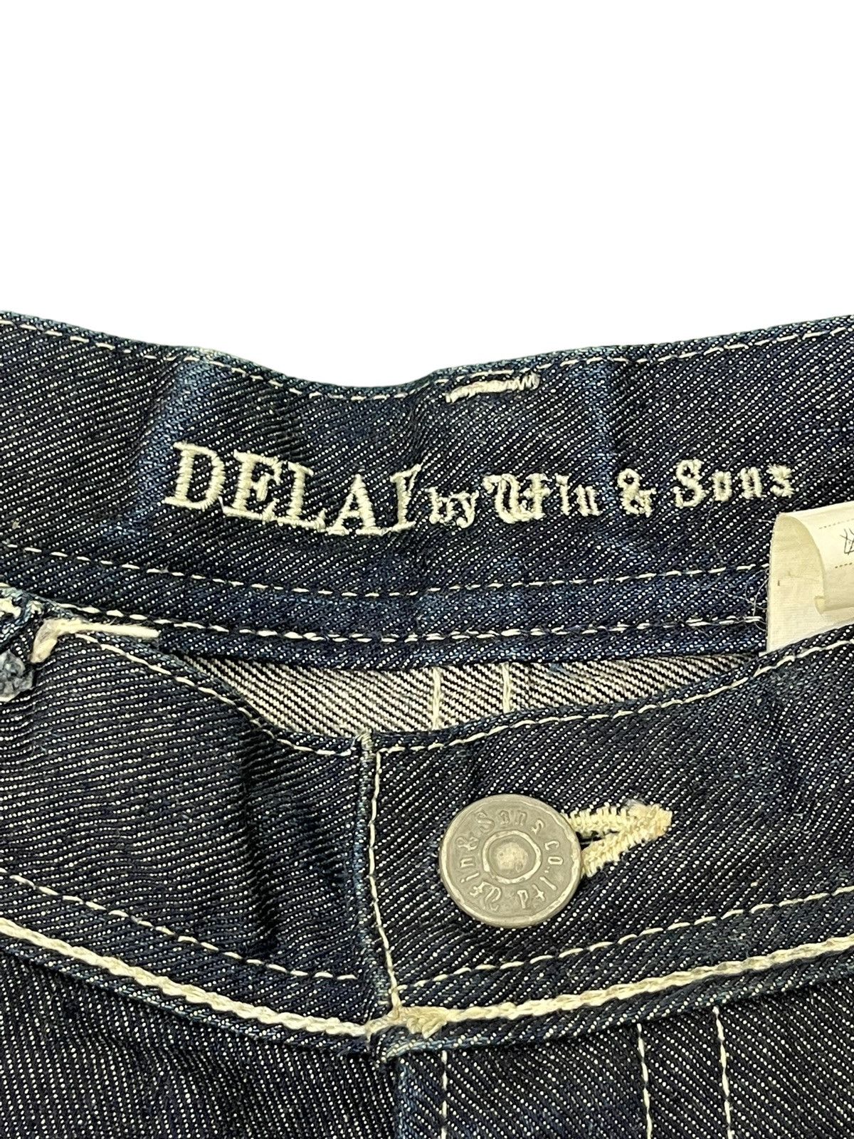Japanese Brand Flare Jeans Ufin & Sons Distres Thick Denim Bell Bottom 5🟦9 Size US 35 - 11 Thumbnail