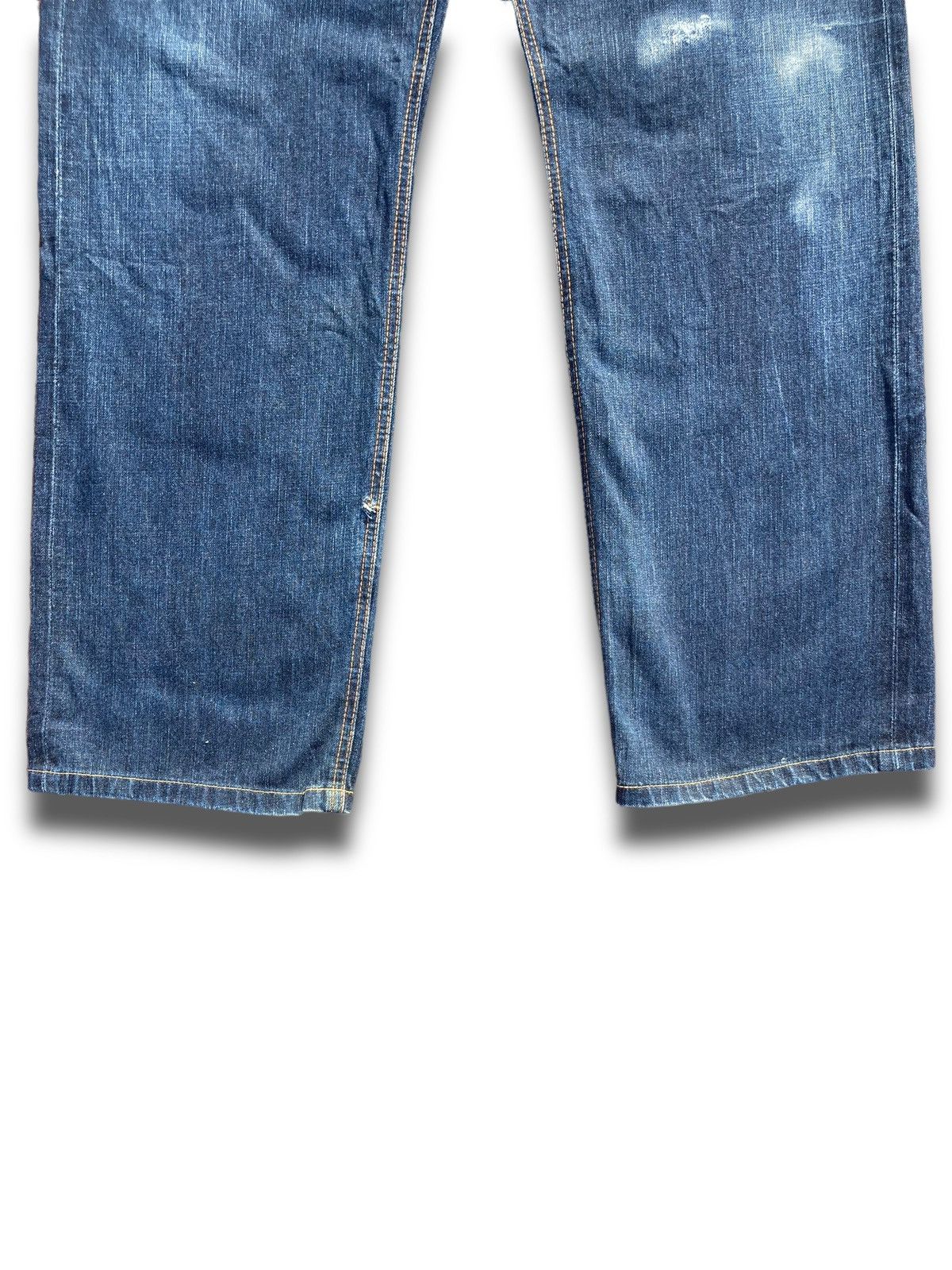 Edwin × Vintage Vintage Y2K Edwin Indigo Distressed Kaihara Denims Size US 34 / EU 50 - 5 Thumbnail