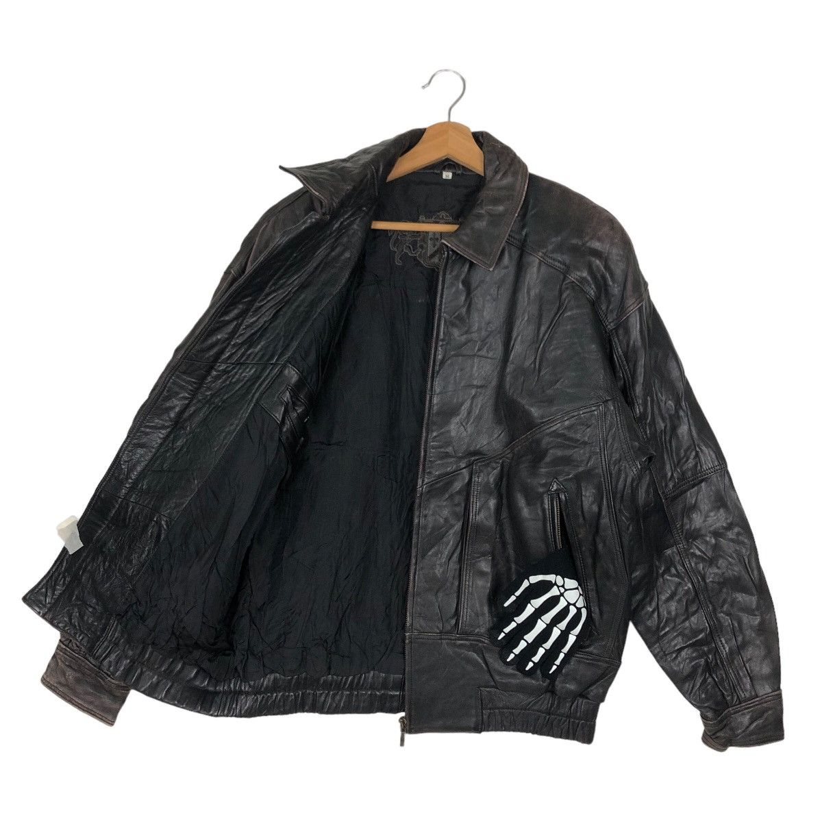 Japanese Brand VINTAGE BOMBER LEATHER JACKET HARAJUKU MOTHER Size US M / EU 48-50 / 2 - 8 Thumbnail