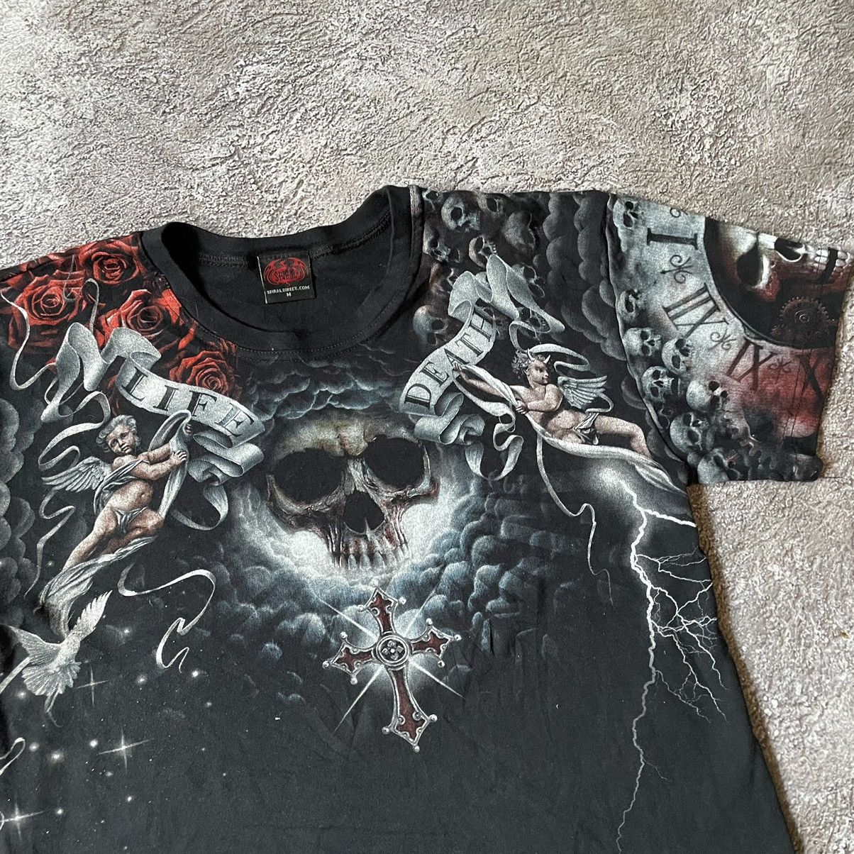 Vintage Vintage Y2K Skeleton Graphic Tee Goth Horror Faded Black M Size US M / EU 48-50 / 2 - 5 Thumbnail