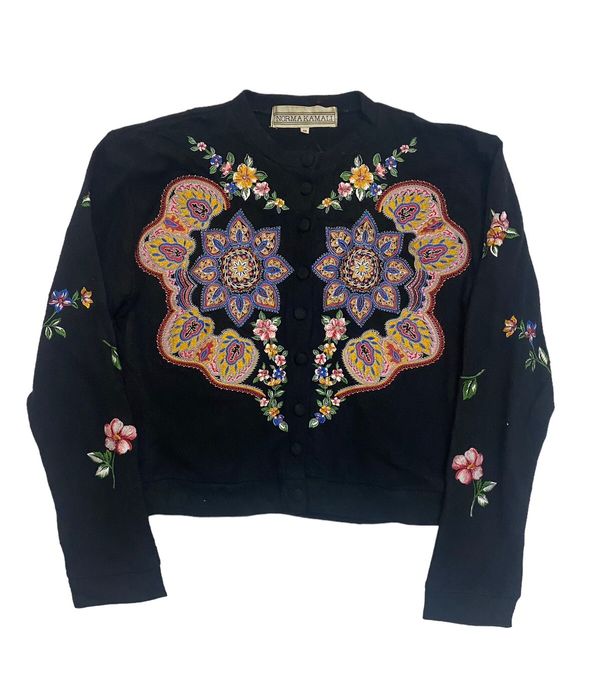 Art Comes First Vintage Norma Kamali Embroidered Art Cropped Jacket ...