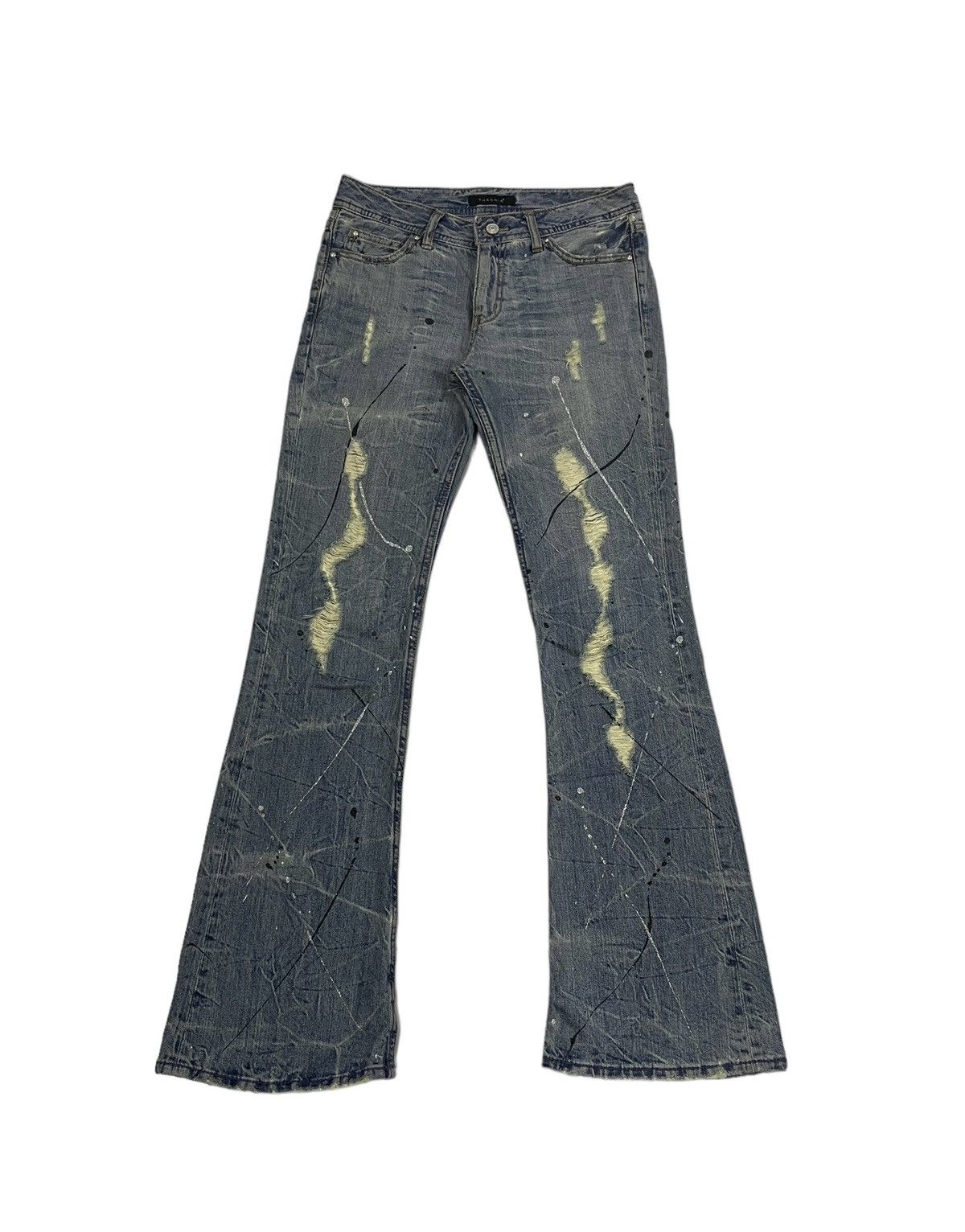 Japanese Brand Vintage Theoria Japan Flare Distressed Jeans Hysteric Style Size US 29 - 2 Thumbnail