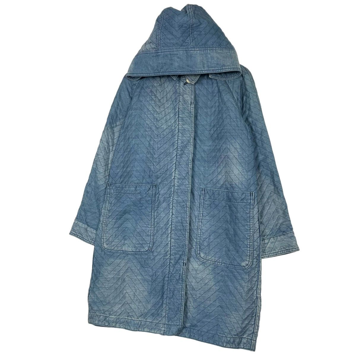 45rpm × Indigo × Japanese Brand 💥DAMA DYED DENIM HOODED PARKA JACKET Size US M / EU 48-50 / 2 - 2 Thumbnail