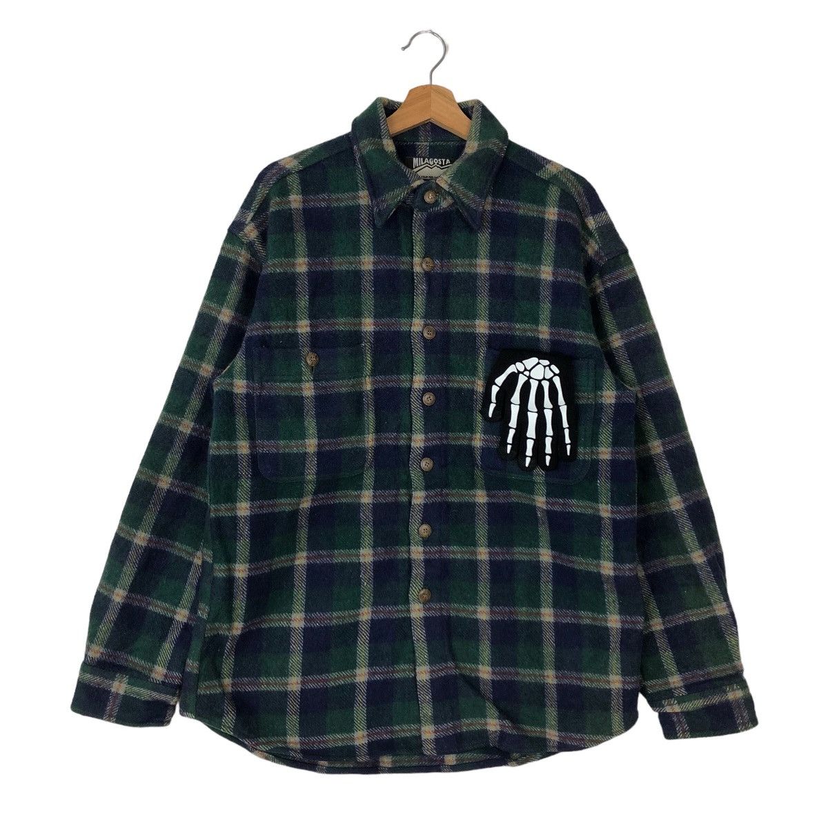 Flannel VINTAGE FLANNEL WOOL JACKET TARTAN DESIGN MILAGOSTA JAPAN Size US L / EU 52-54 / 3 - 1 Thumbnail