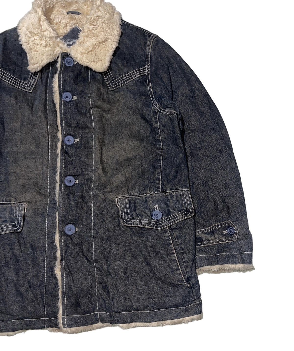 Japanese Brand Vintage Allix Design Fur Denim Jacket Size US M / EU 48-50 / 2 - 8 Thumbnail