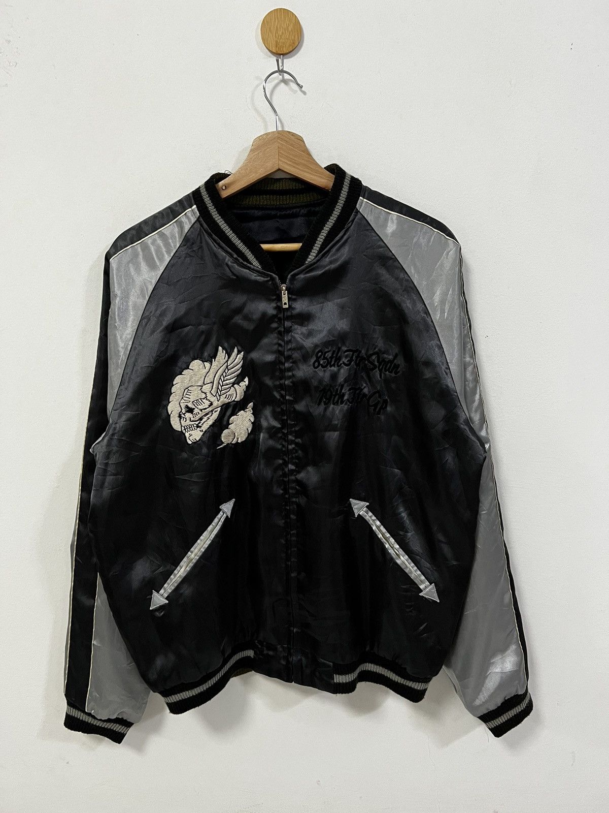 Japanese Brand × Vintage Vintage The Flying Skull Embroidery Sukajan Souvenir Jacket Size US M / EU 48-50 / 2 - 9 Thumbnail