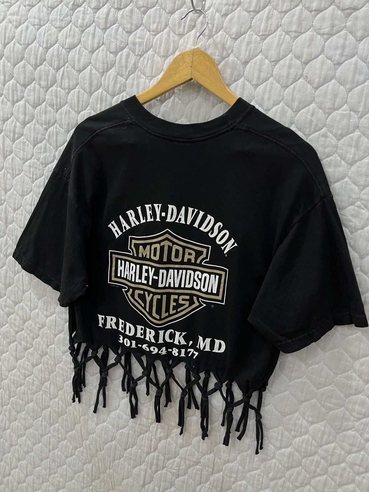 Harley Davidson × Vintage (Qqqq). VINTAGE HARLEY DAVIDSON CUSTOM CROP T SHIRTS Size L / US 10 / IT 46 - 5 Thumbnail