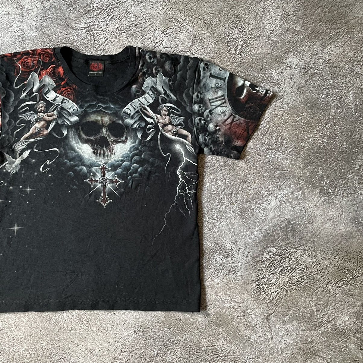 Vintage Vintage Y2K Skeleton Graphic Tee Goth Horror Faded Black M Size US M / EU 48-50 / 2 - 3 Thumbnail