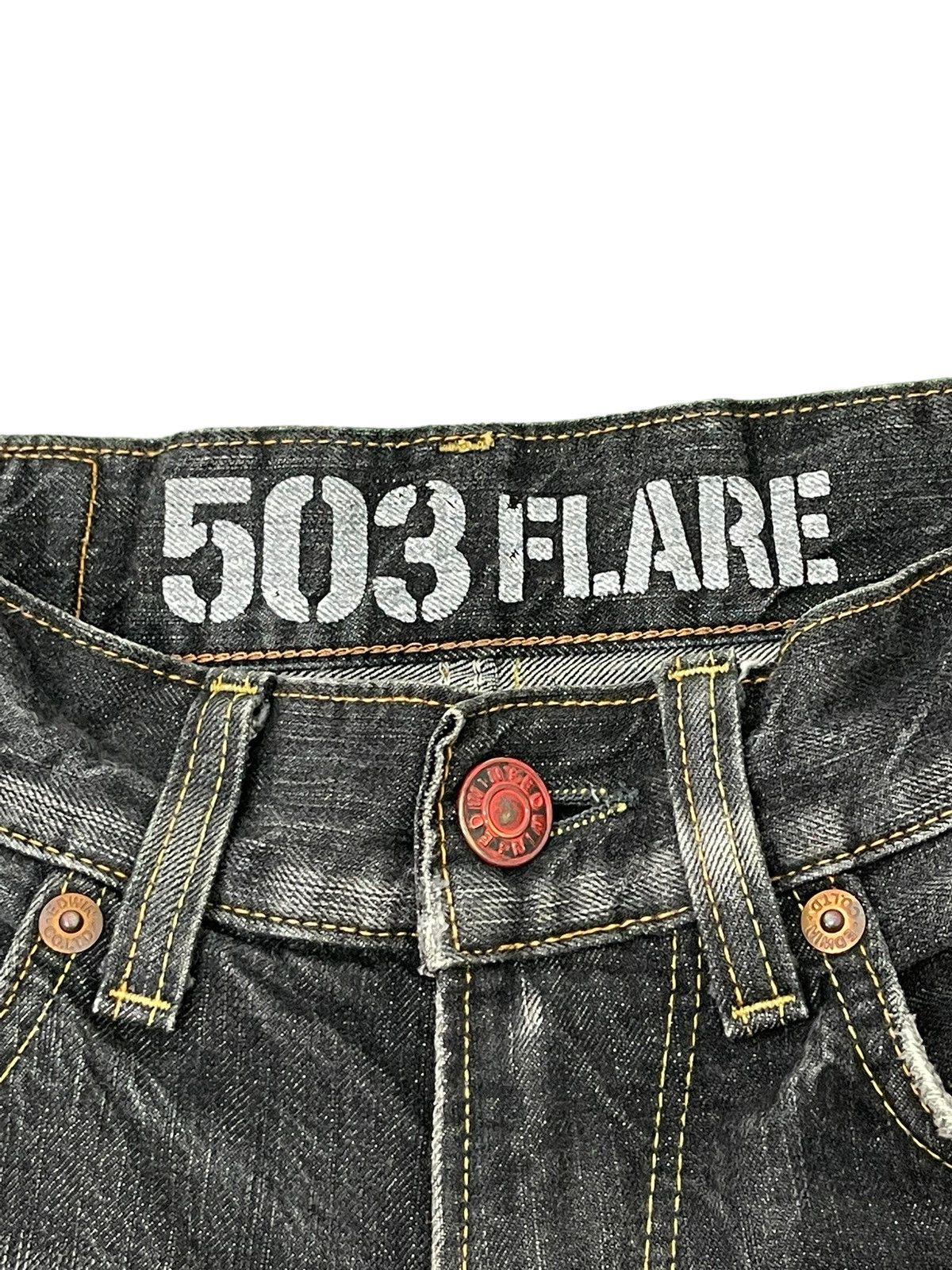 Japanese Brand Flare Jeans Edwin Japan Distress Acid Wash Boot Cut 5🟦7T Size US 30 / EU 46 - 10 Thumbnail