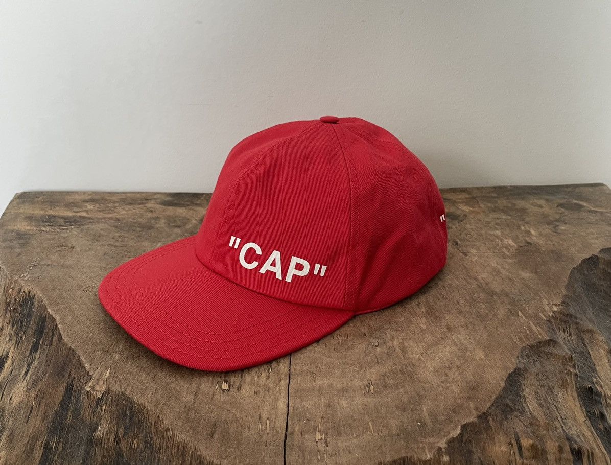 OffWhite Off White “CAP” Logo Hat / Red Grailed