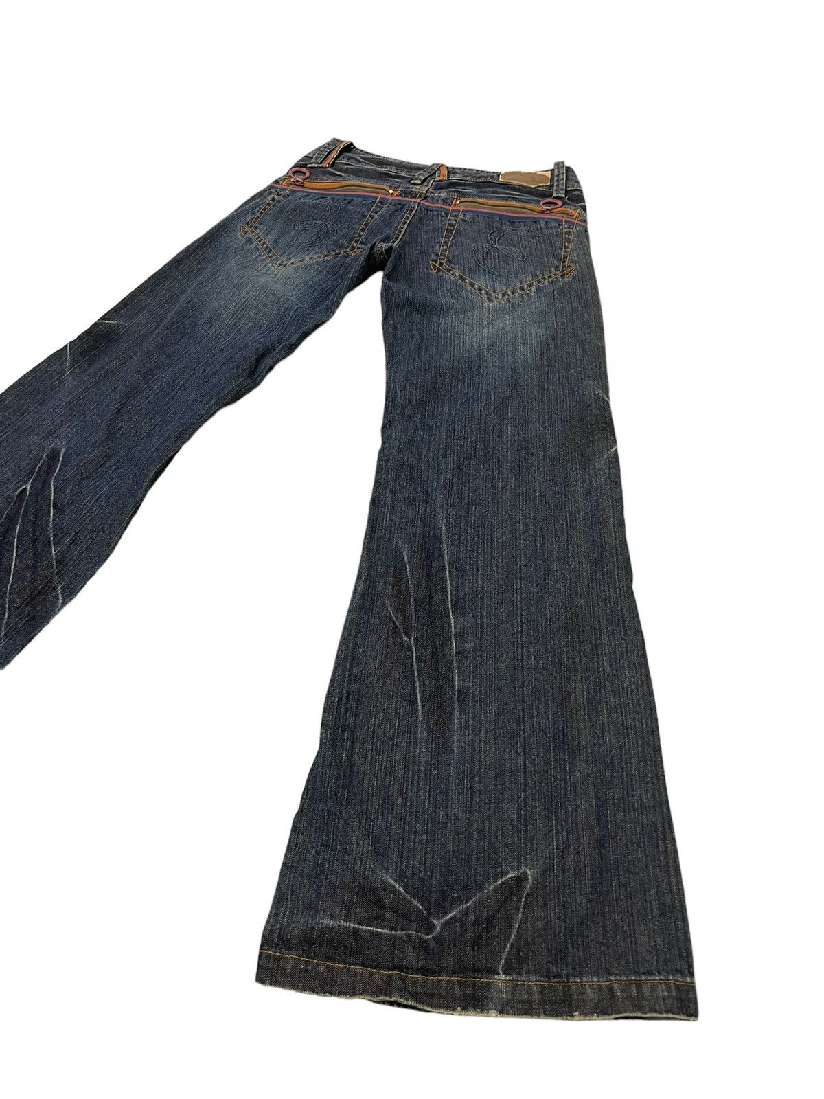 Japanese Brand Wide Leg Jeans Et Boite Japan Distress Low Rise 6🟦0 Size US 29 - 14 Thumbnail