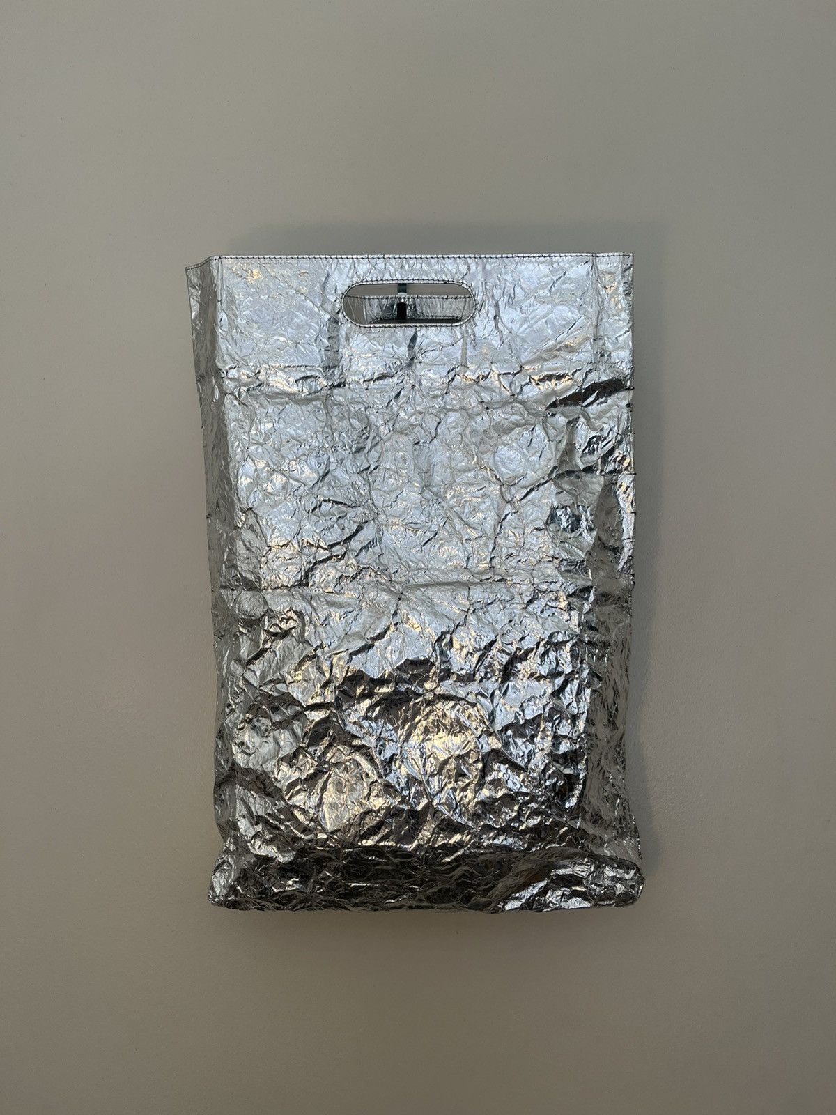 Comme Des Garcons x Junya Watanabe Foil / Aluminum Metallic Silver Hand/tote Bag, Men's