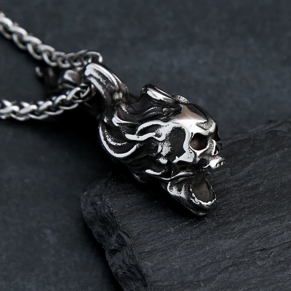Other Unique Punk Rock Skull Pendant Necklace Size ONE SIZE - 5 Thumbnail