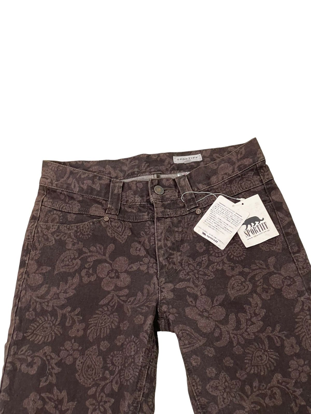 Japanese Brand Flare Jeans Sportiff Full Florals Stretch Boot Cut 5🟦7 Size US 28 / EU 44 - 8 Thumbnail