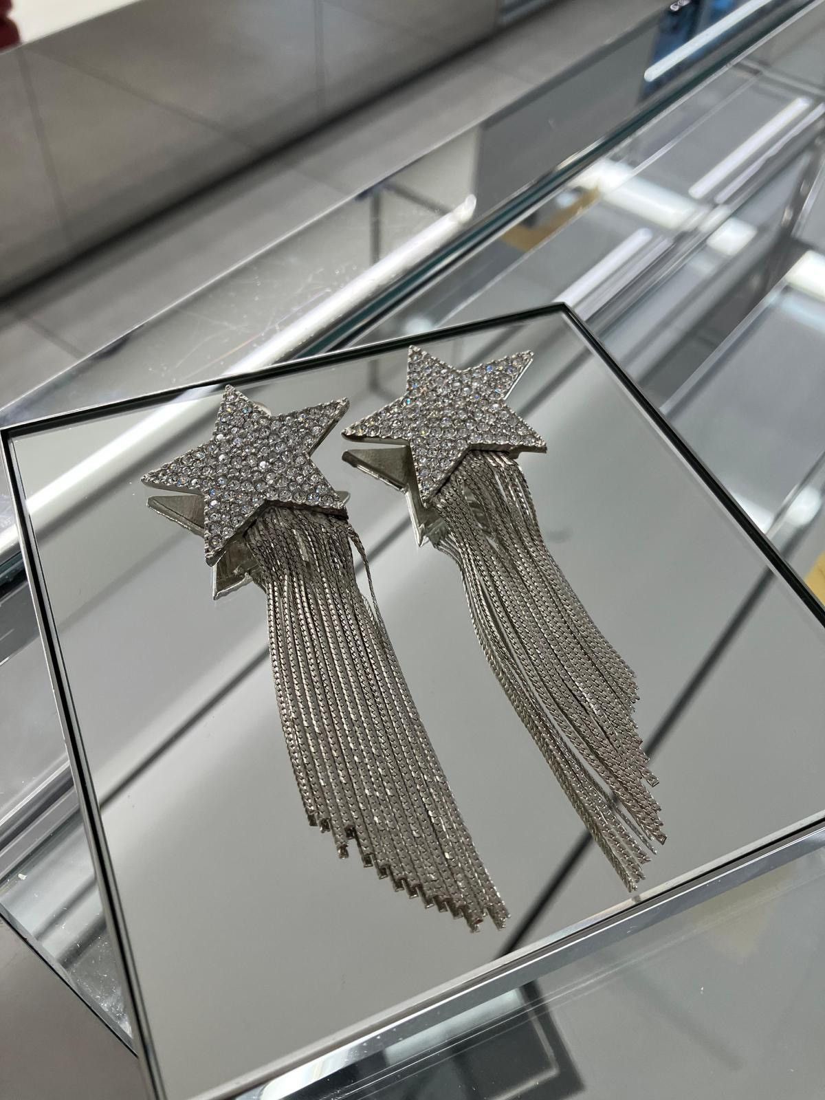Saint Laurent Paris 🔥GRAIL🔥Saint Laurent Silver Star Earrings Size ONE SIZE - 2 Thumbnail