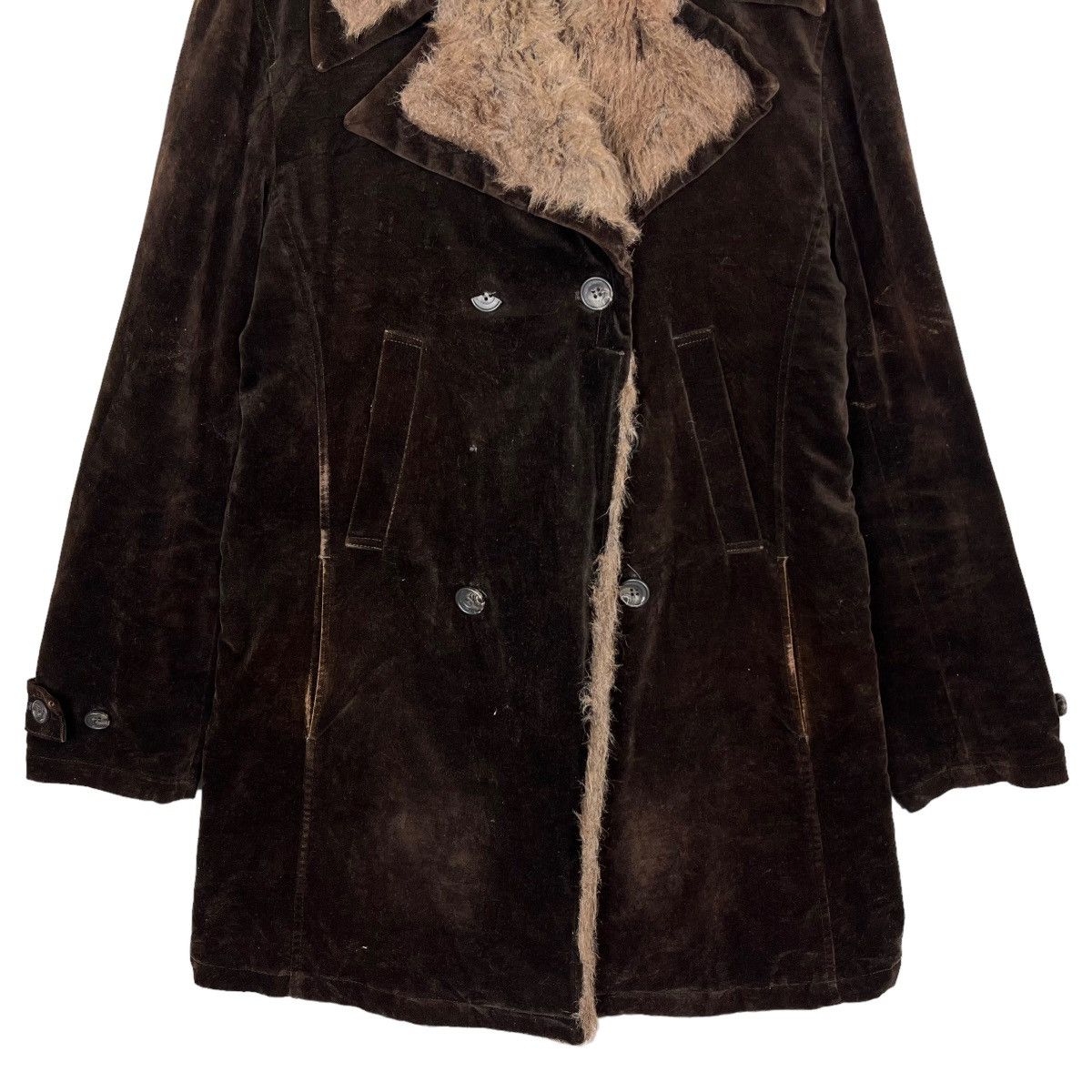Tornado Mart 🔥 TORNADO MART FAUX FUR TRIM VELVET COAT JACKET Size US M / EU 48-50 / 2 - 4 Thumbnail