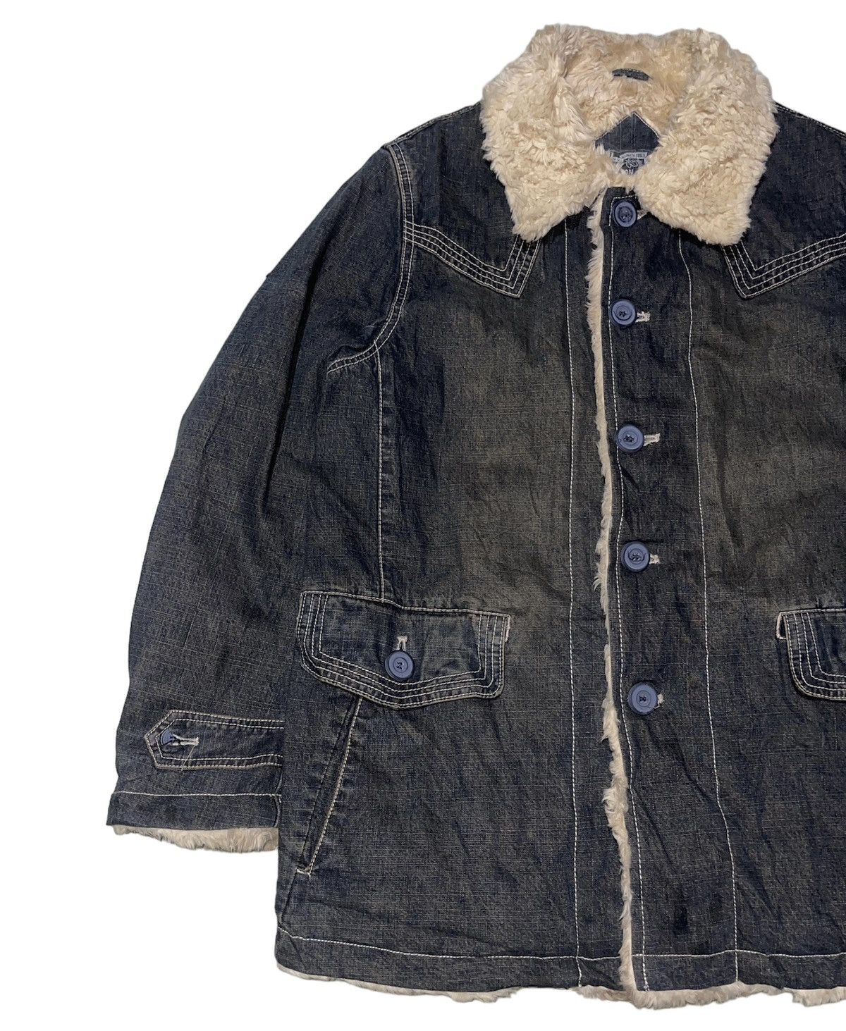 Japanese Brand Vintage Allix Design Fur Denim Jacket Size US M / EU 48-50 / 2 - 7 Thumbnail