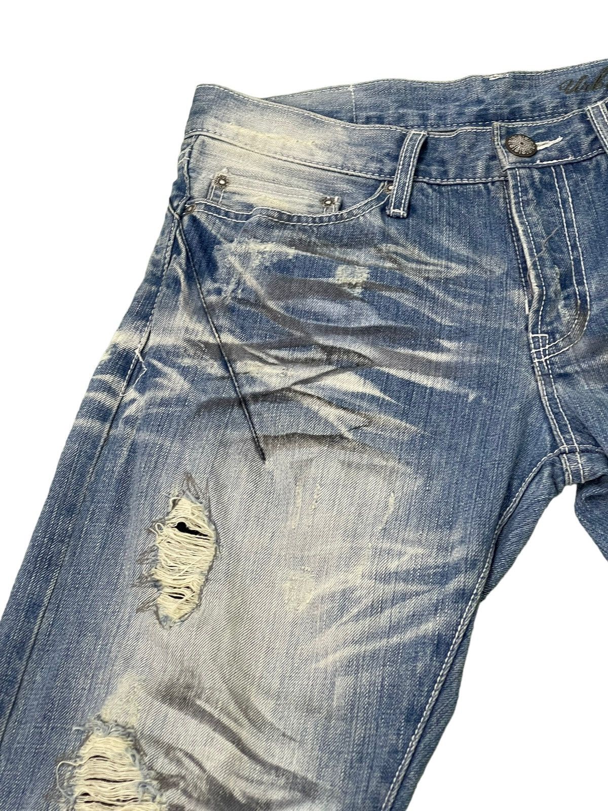 Japanese Brand Distress Jeans Urban Craft Honeycomb Painted Straight 5🟦8 Size US 32 / EU 48 - 8 Thumbnail