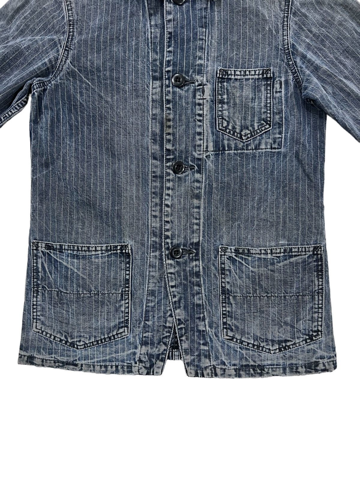 45rpm 90s Domingo 🇯🇵 Indigo Dye Stripe 4 Pockets Workwear Jacket Size US S / EU 44-46 / 1 - 5 Thumbnail