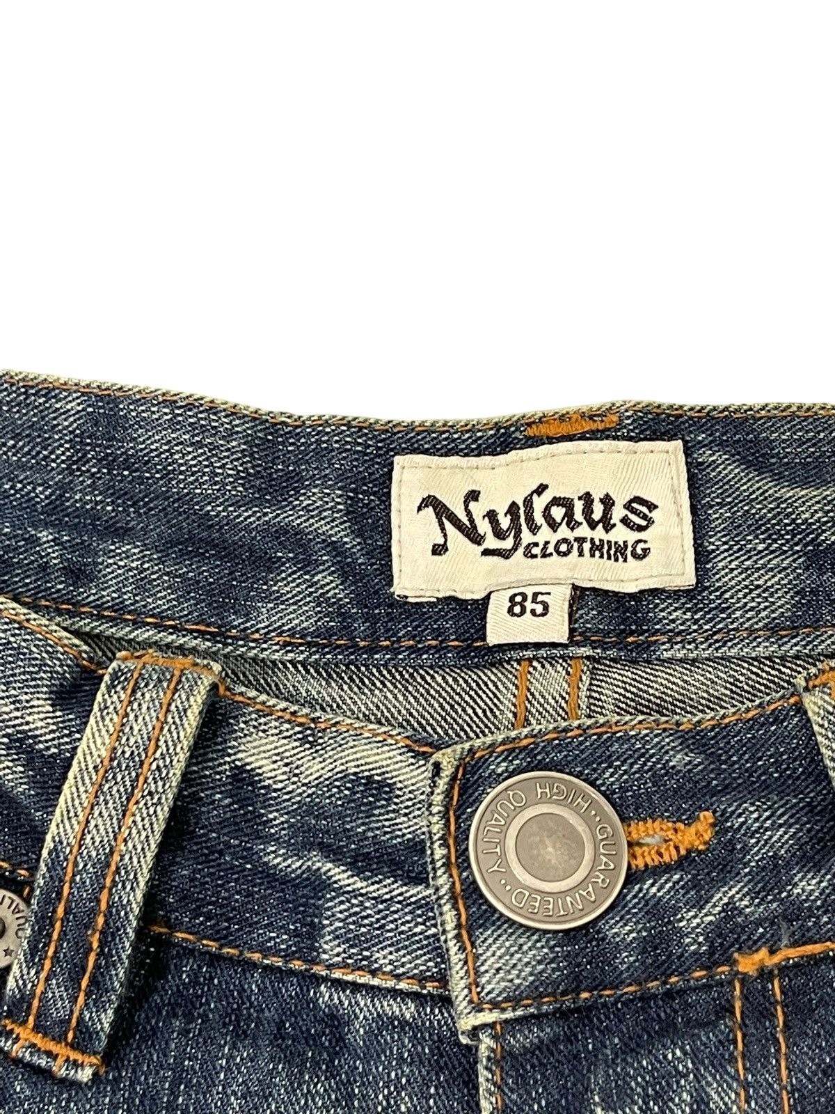 Japanese Brand Flare Jeans Nylaus Distress Acid Wash Boot Cut 5🟦7T Size US 33 - 10 Thumbnail