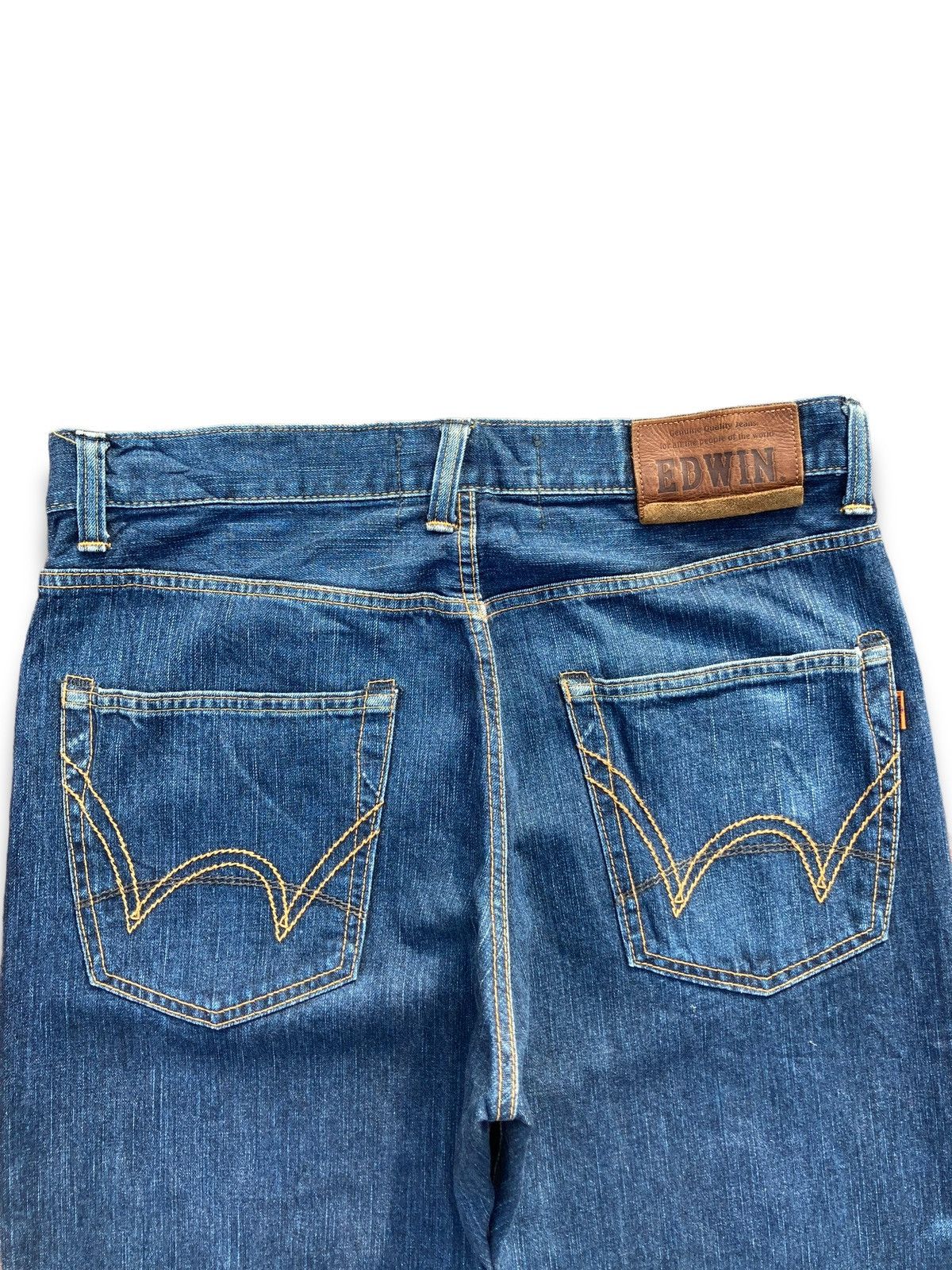 Edwin × Vintage Vintage Y2K Edwin Indigo Distressed Kaihara Denims Size US 34 / EU 50 - 10 Thumbnail