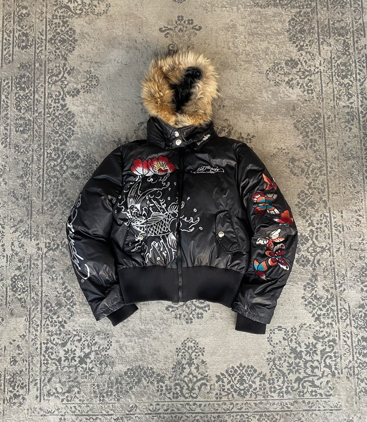 Vintage Rare Ed Hardy & Christian Audigier Puffer Jacket