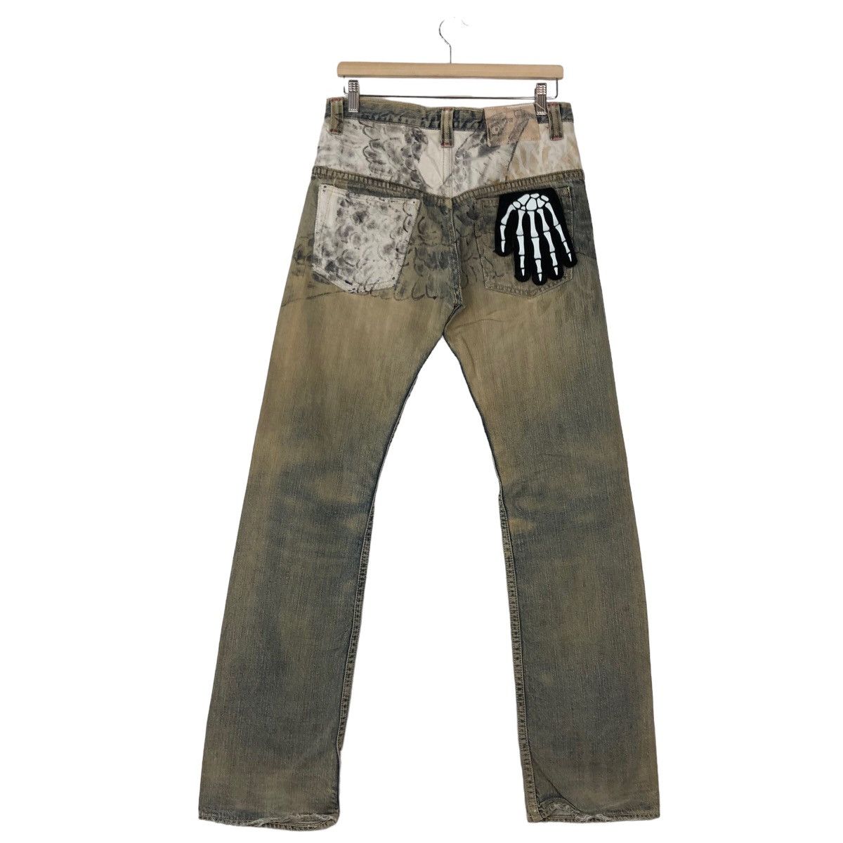 Japanese Brand VINTAGE DENIM JEANS SUKAJAN DESIGN BIG LOGO PUNK STYLE Size US 32 / EU 48 - 6 Thumbnail