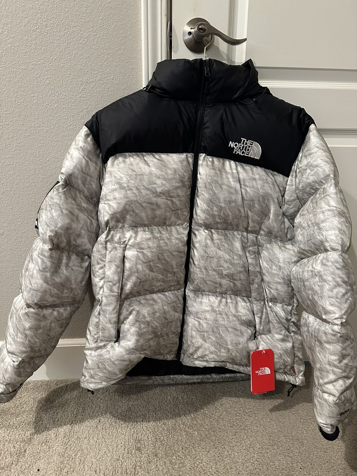 Supreme Supreme north face paper print nuptse jacket | Grailed