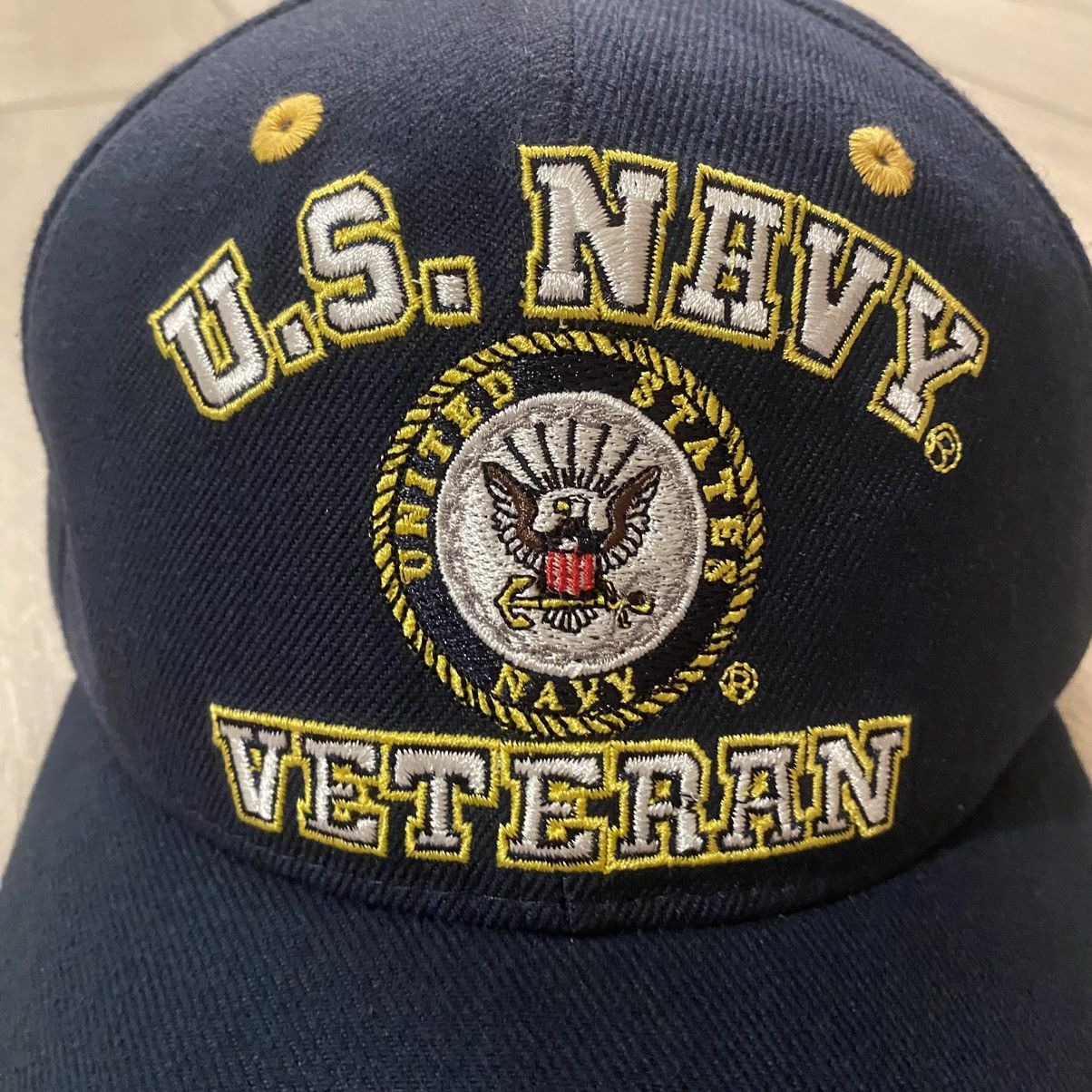 New Era × Stussy Vintage 90s Navy Blue Navy Graphic Hat OS Size ONE SIZE - 2 Thumbnail