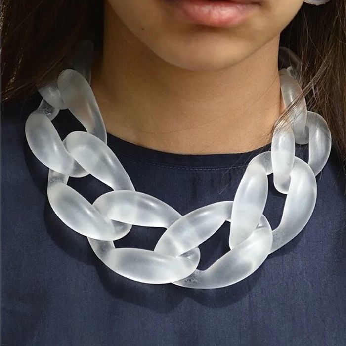 Oversize Acrylic Chain Necklace -Clear