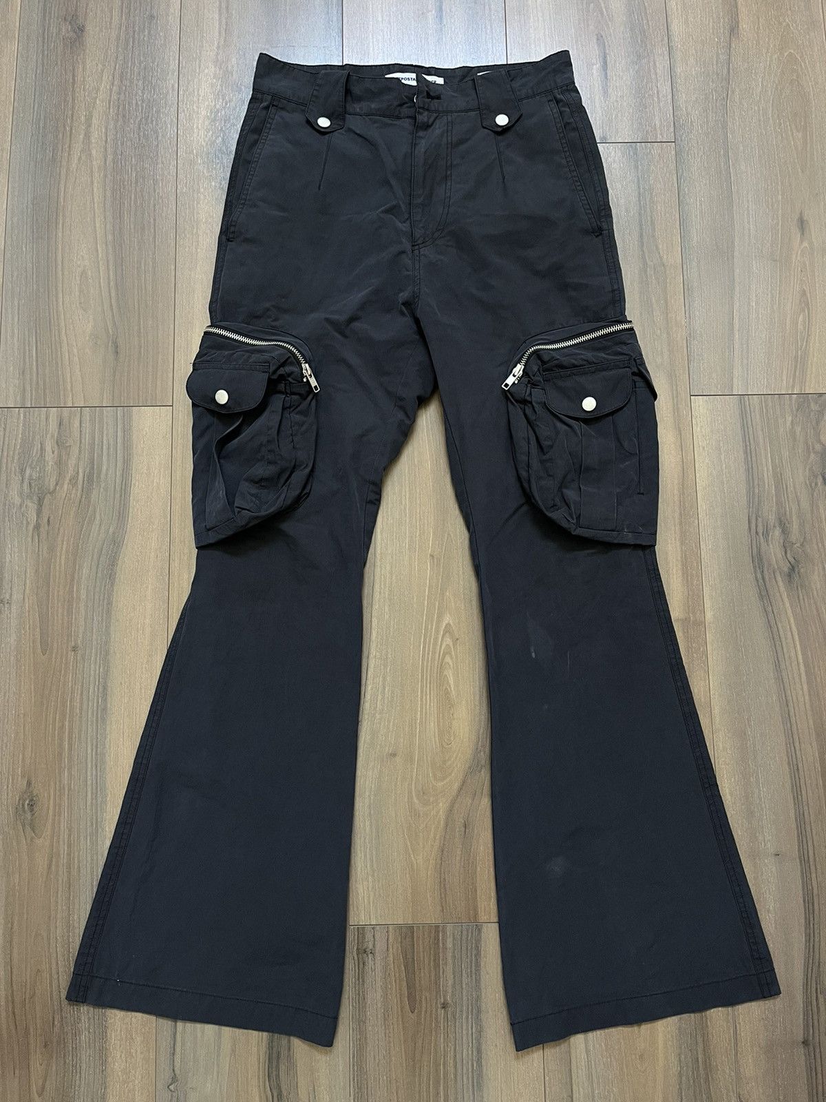 FFFPOSTALSERVICE Fffpostalservice v1 black flare cargo pants size