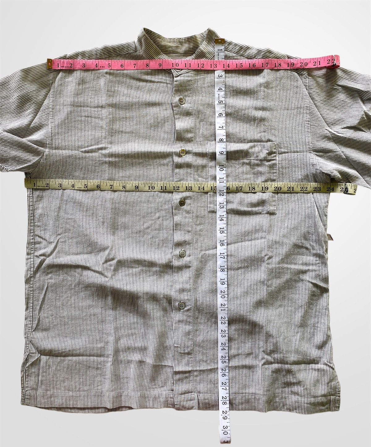 Issey Miyake MiyakeDesignStudio MandarinCollar LinenShirt Size US L / EU 52-54 / 3 - 5 Thumbnail