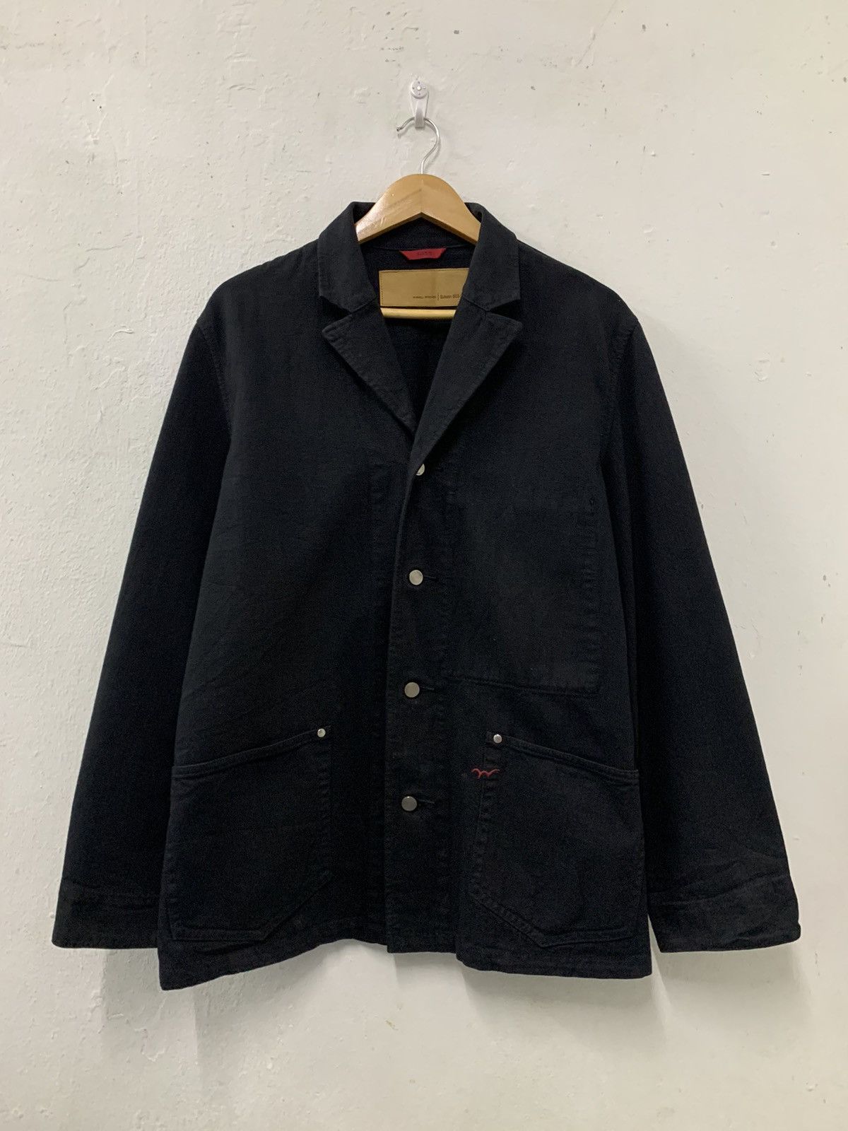 image of Avant Garde x Edwin W-Swell Stitched Edwin 503 S Chore Denim Jacket in Black, Men's (Size Large)