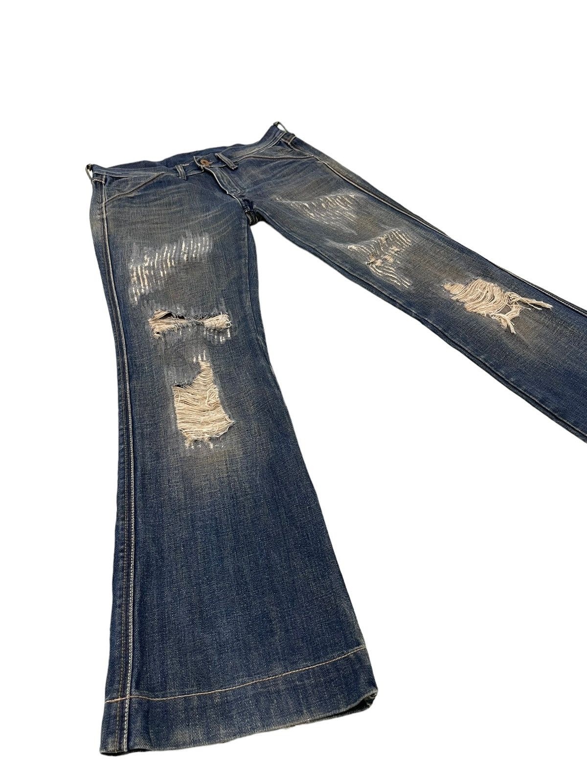 Diesel Flare Jeans Diesel Italy Distress Low Rise Boot Cut 5🟦8 Size US 30 / EU 46 - 1 Thumbnail