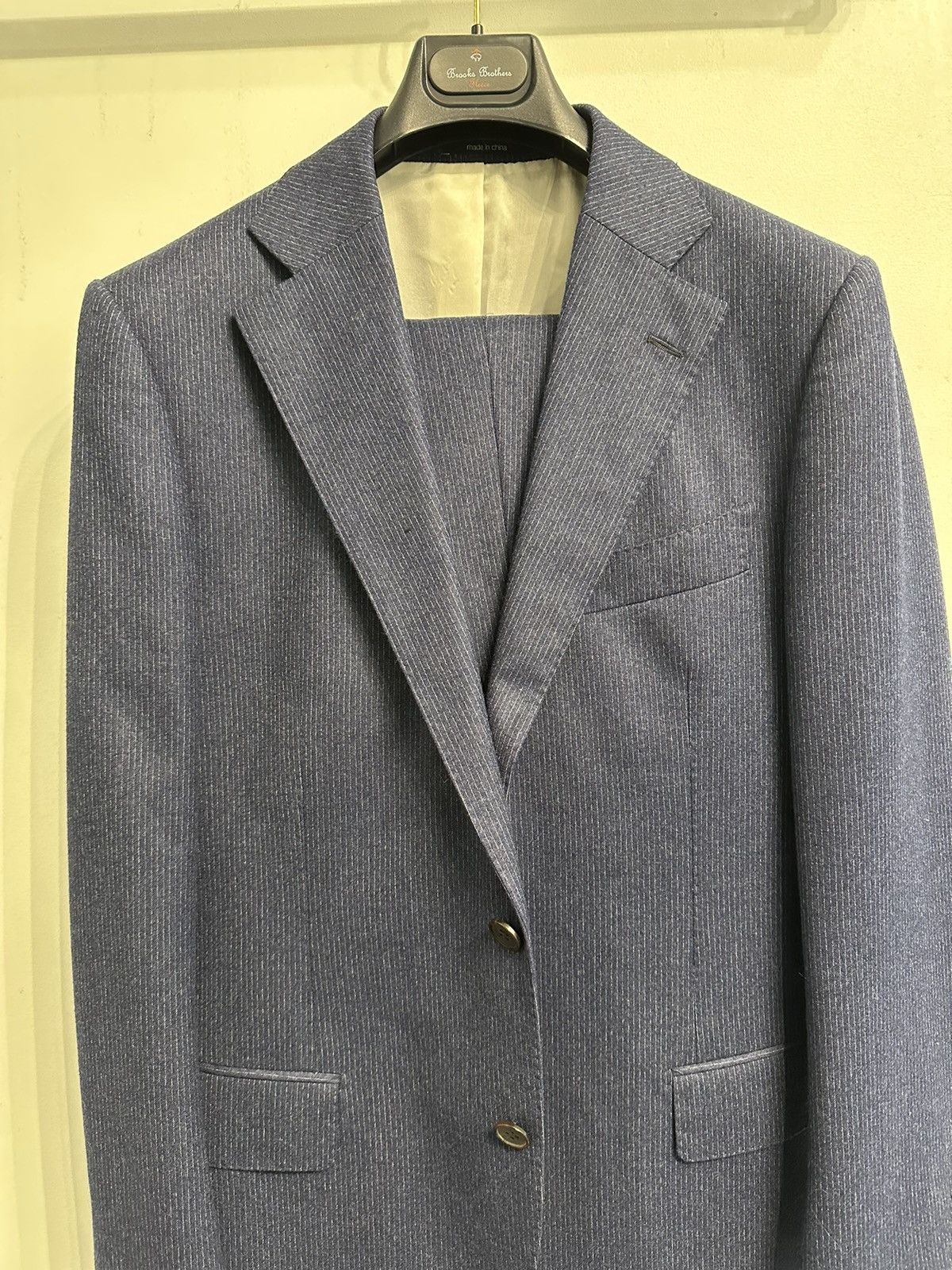 Suitsupply 40R Lazio Mid Blue Pinstripe Suit