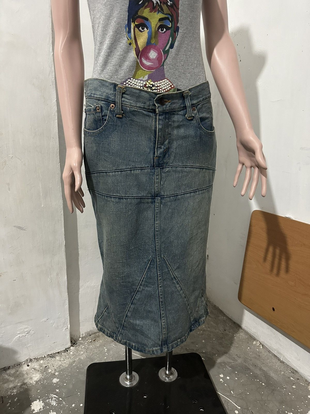 Comme des Garcons Junya Watanabe FW 2004 Denim Mermaid Skirt Size 30" / US 8 / IT 44 - 2 Thumbnail