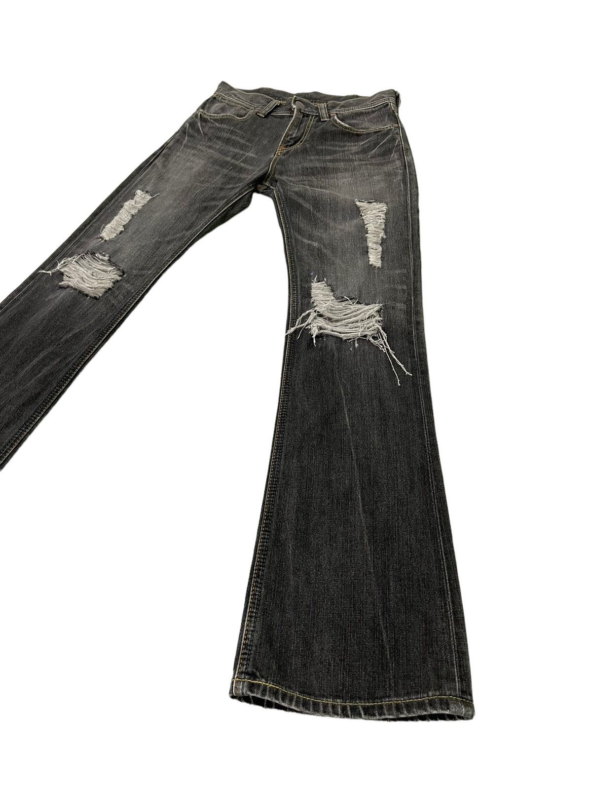 Japanese Brand Flare Jeans Wrangler Japan Distress Faded Boot Cut 6🟦1 Size US 29 - 3 Thumbnail