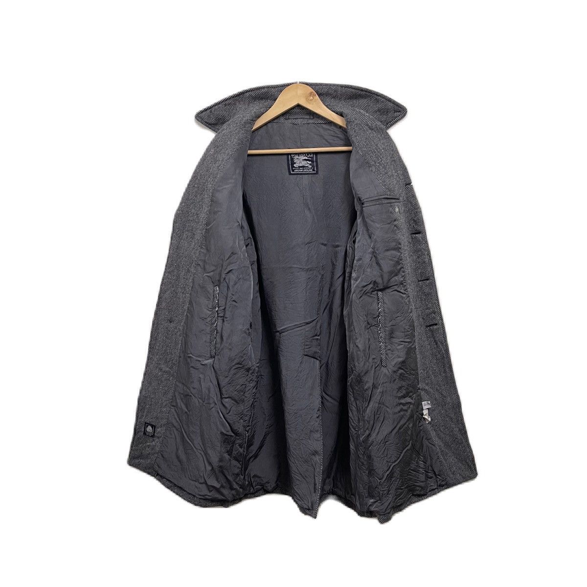Burberry Vintage BURBERRY Herringbone wool trench coat jacket Size US L / EU 52-54 / 3 - 3 Thumbnail