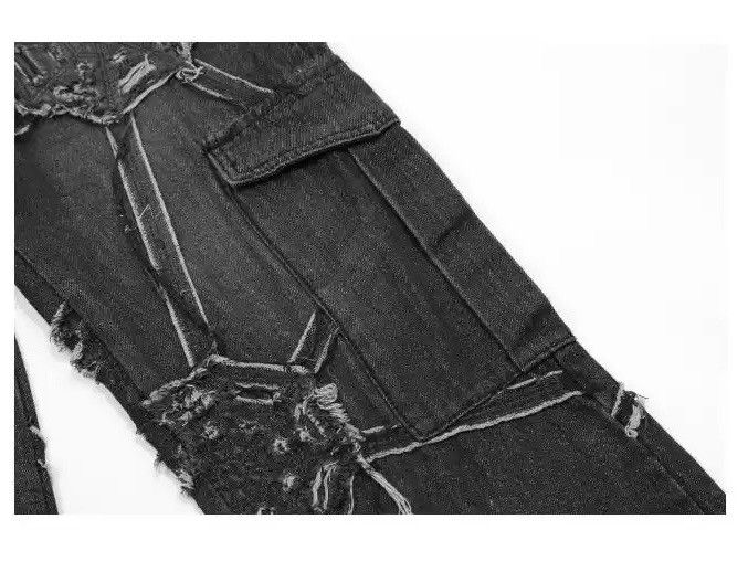 Japanese Brand × Jean Embroidery Black Oversized Loose Jeans Size US 29 - 10 Thumbnail