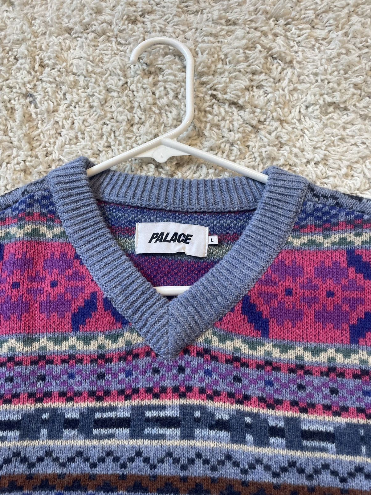 トップス Palace FAIRISLE KNIT VEST Purple Fairisle Knit Vest Purple - Spring 2022 - Palace Community
