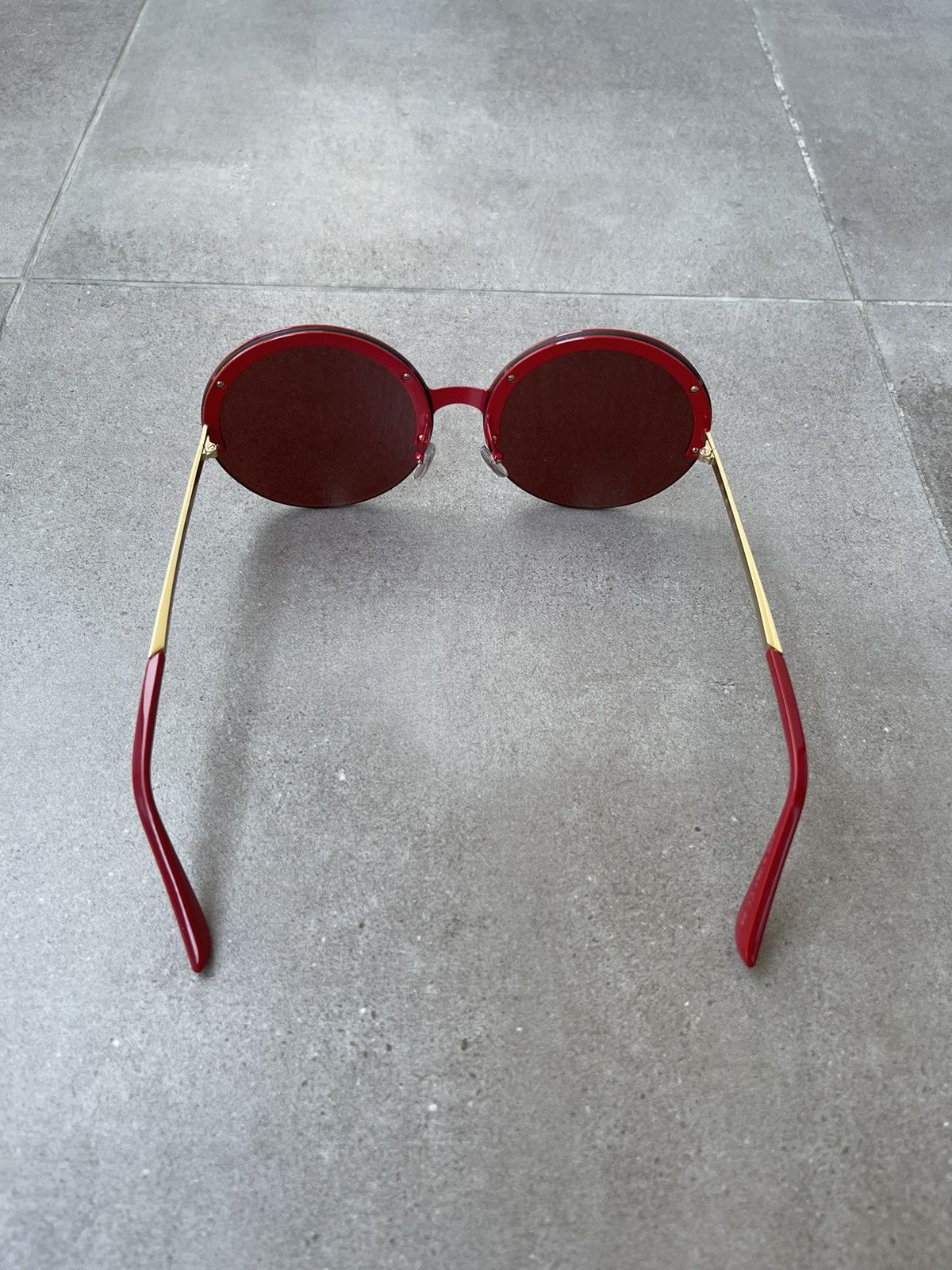 Marni Marni ME103S 613 Red Gold Round Sunglasses Size ONE SIZE - 8 Thumbnail