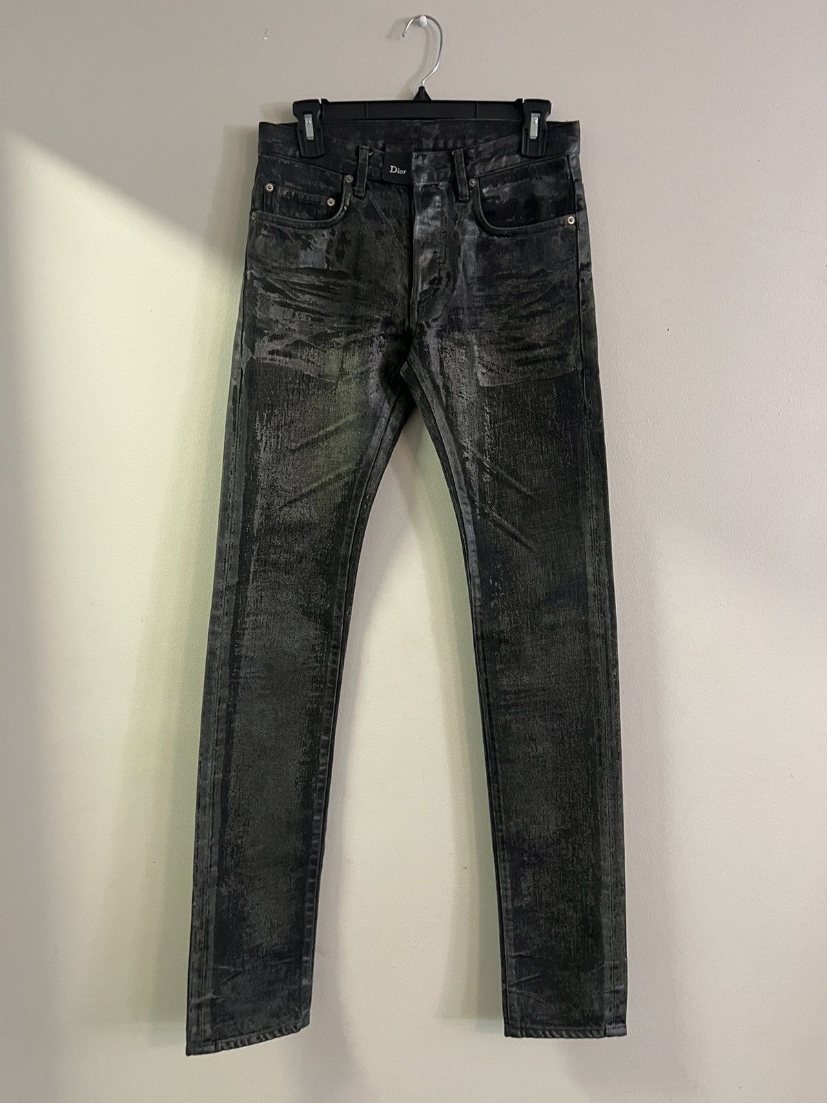 Dior Rare Dior Hedi Slimane Luster Waxed Wax Coated Denim Jeans | Grailed