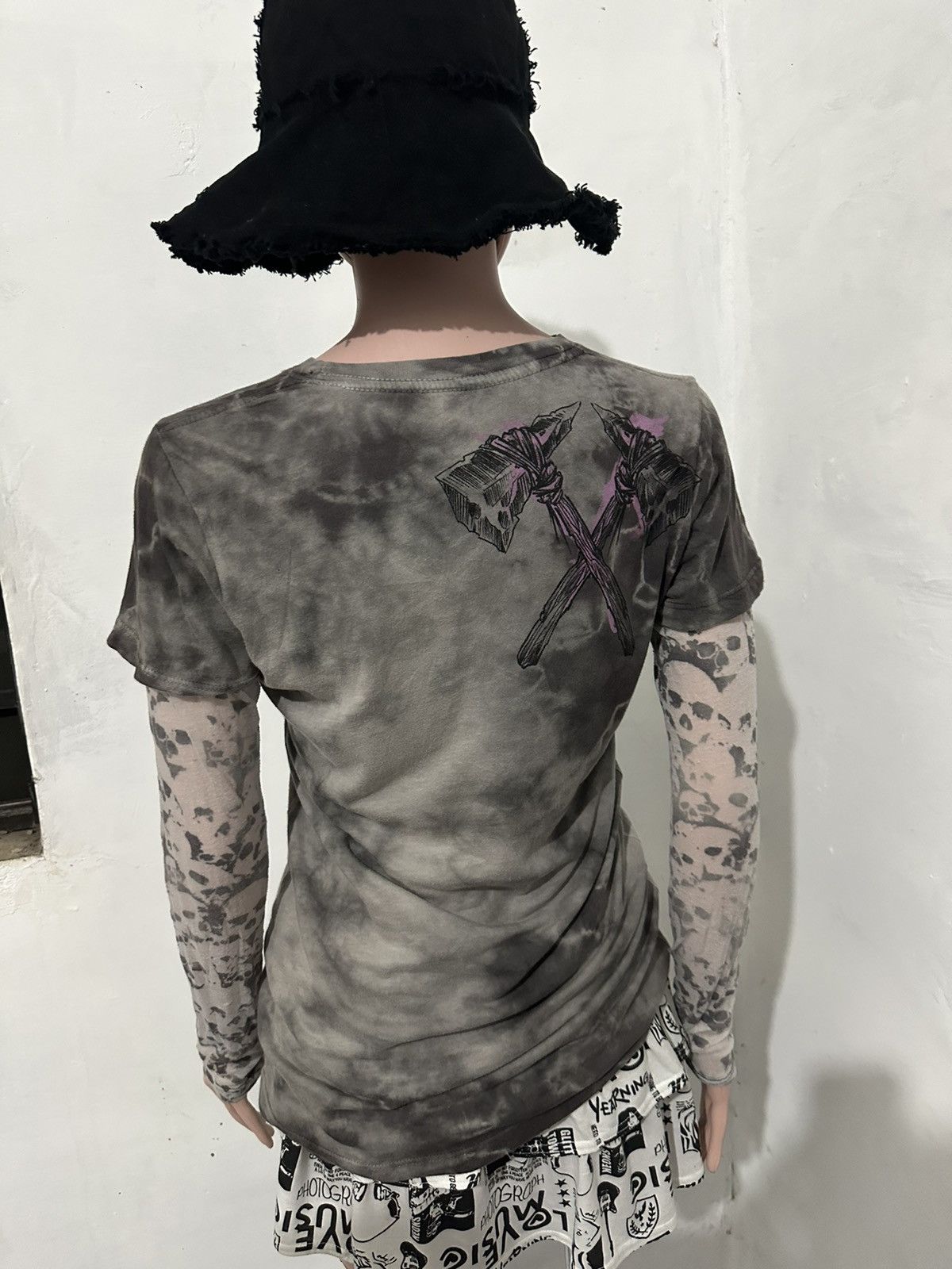 Japanese Brand Sinful Tshirt with Skull Tattoo Sleeve Punk Bondage Size M / US 6-8 / IT 42-44 - 6 Thumbnail