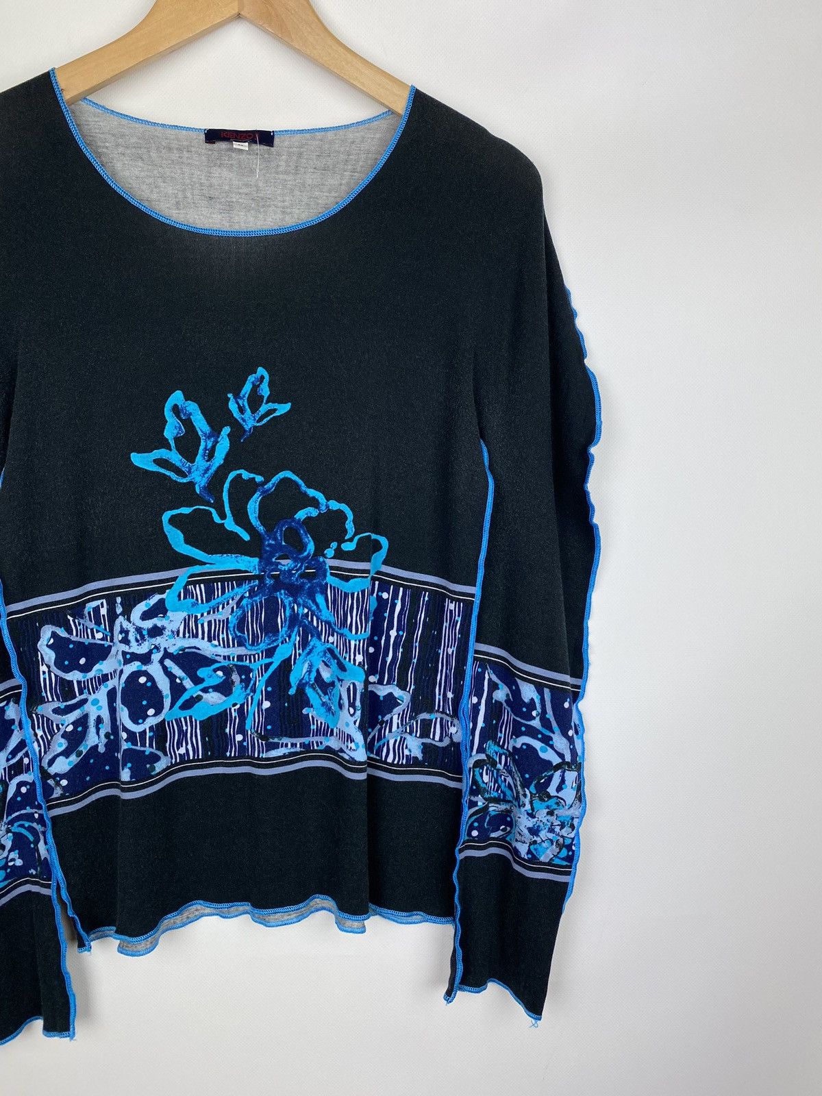 Kenzo VTG Y2K Kenzo Jeans ladie flower print long sleeve top tunic Size M / US 6-8 / IT 42-44 - 3 Thumbnail