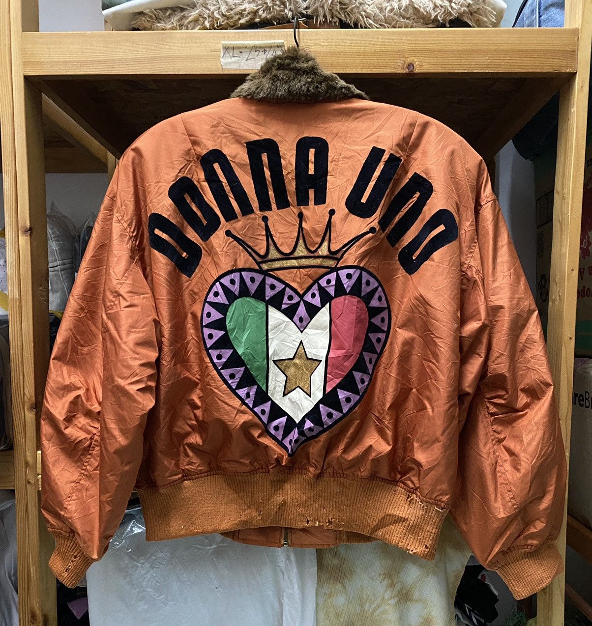 Vintage DISTRESSED DONNA UNO BOMBER JACKET Size US XL / EU 56 / 4 - 8 Thumbnail