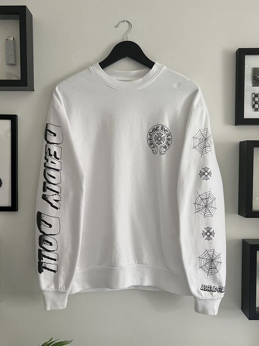 Chrome Hearts DEADLY DOLL SPIDER WEB CREWNECK Grailed