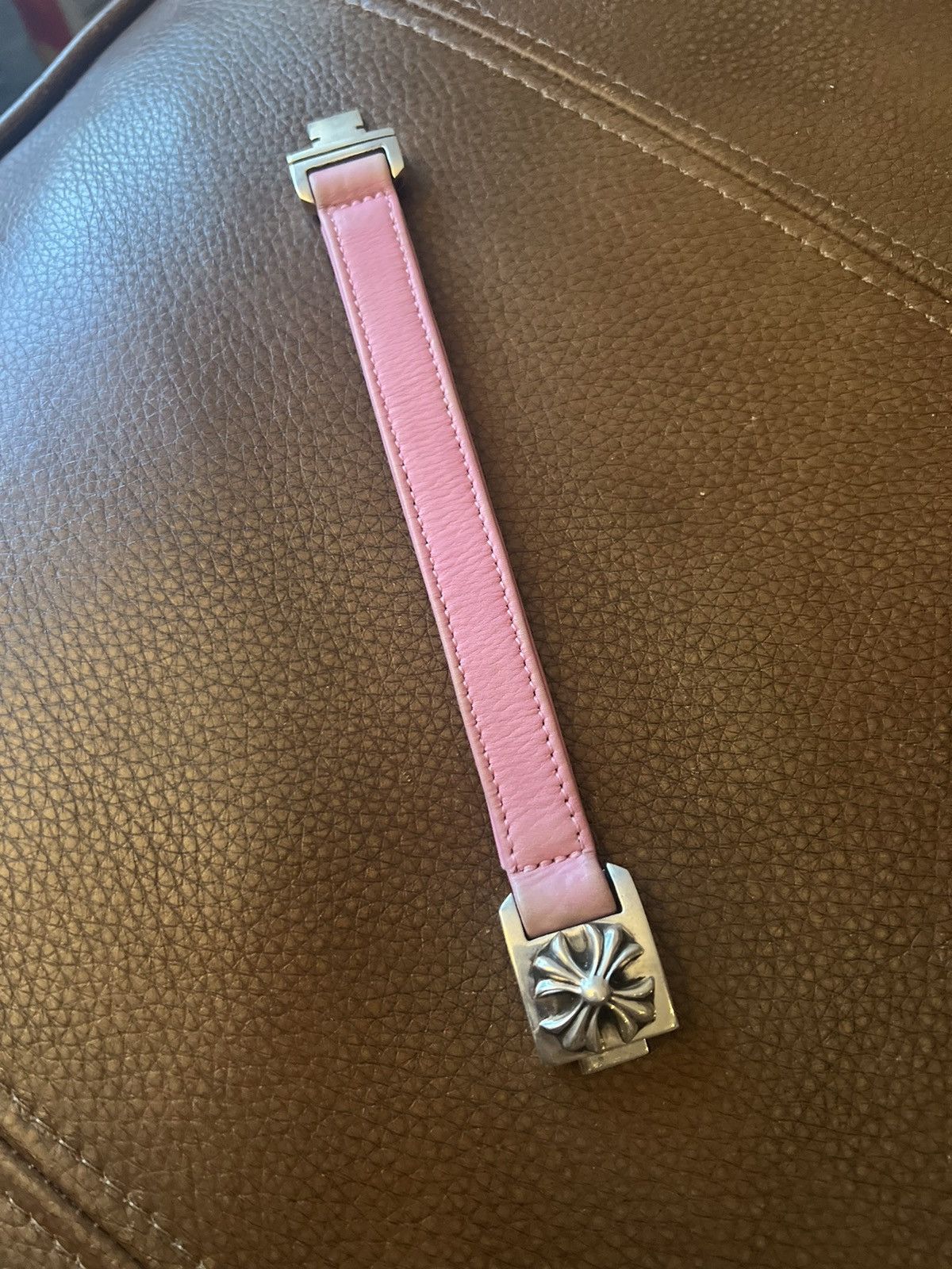 Pre-owned Chrome Hearts Barbie Pink Harness Clasp Bracelet Silver In Light  Pink | ModeSens