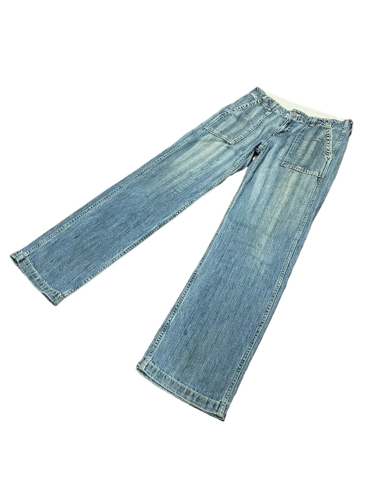 Japanese Brand × Johnbull John Bull 90s Distressed Fatigue Baker Army Style Jeans Size US 30 / EU 46 - 6 Thumbnail