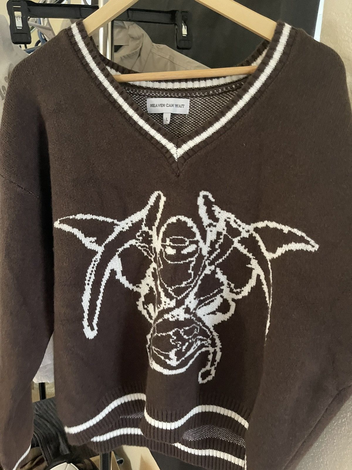 Vintage Heaven can wait brown reaper knit Size US L / EU 52-54 / 3 - 2 Thumbnail