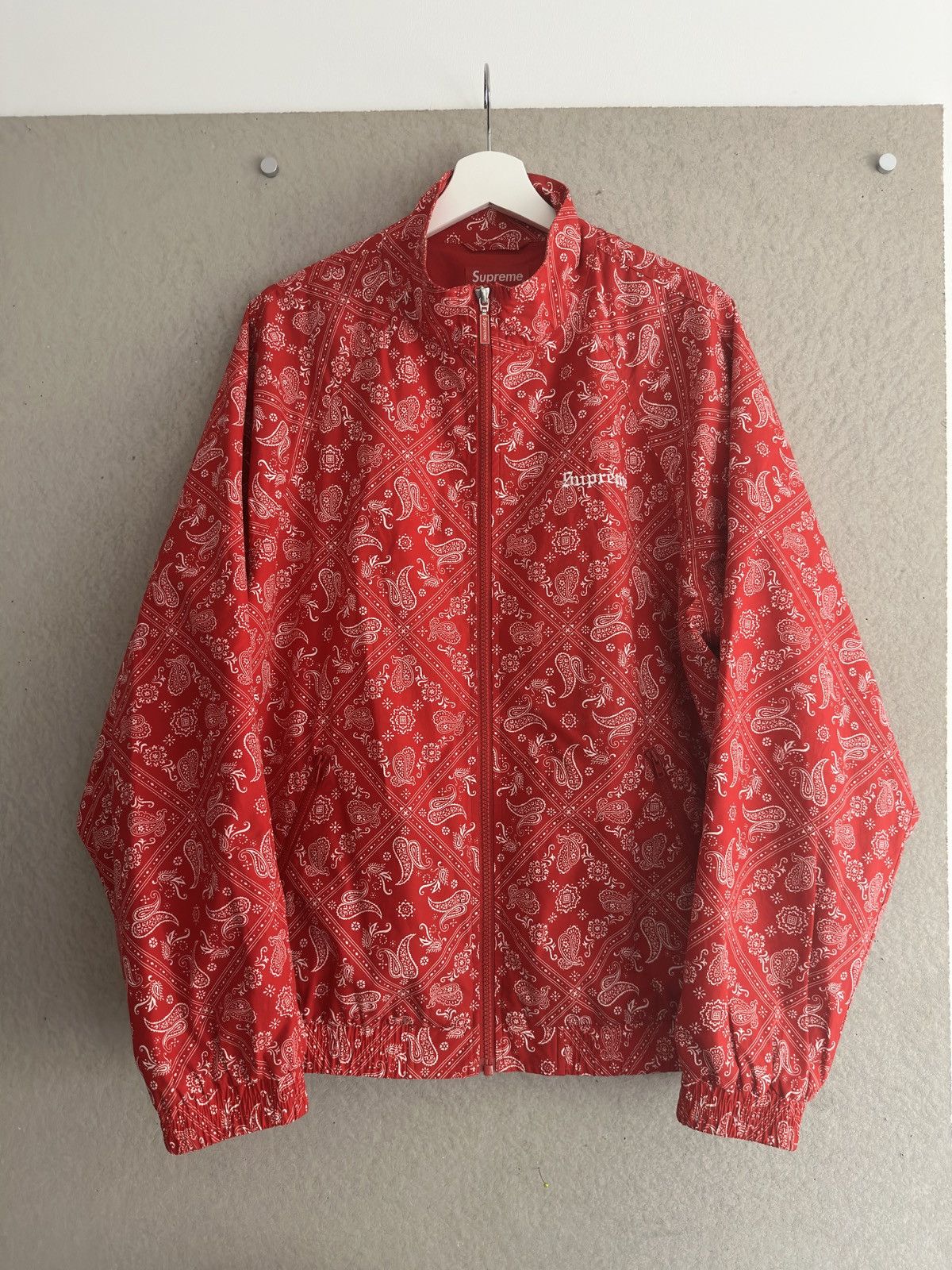 Supreme Supreme red Bandana track jacket | Grailed